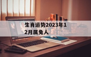 生肖运势2024年12月属兔人