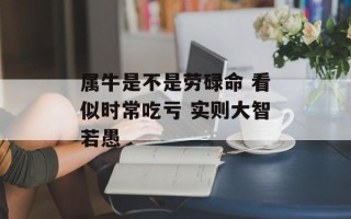 属牛是不是劳碌命 看似时常吃亏 实则大智若愚