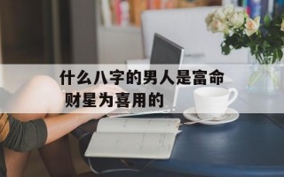 什么八字的男人是富命 财星为喜用的