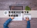 生肖蛇2024年下半年的运势