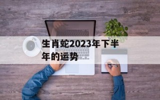 生肖蛇2024年下半年的运势