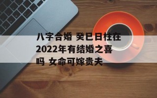 八字合婚 癸巳日柱在2024年有结婚之喜吗 女命可嫁贵夫