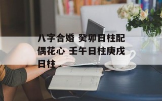 八字合婚 癸卯日柱配偶花心 壬午日柱庚戌日柱