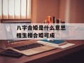 八字合婚是什么意思 相生相合婚可成