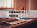 生肖狗2024年十二月份运势