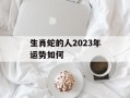 生肖蛇的人2024年运势如何