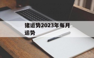 猪运势2024年每月运势