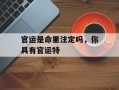 官运是命里注定吗，你具有官运特