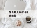 生肖蛇人2024年1月运势