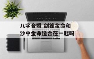 八字合婚 剑锋金命和沙中金命适合在一起吗