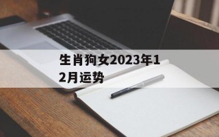 生肖狗女2024年12月运势