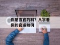 你是当官的料？八字看你的官运如何