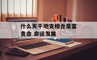 什么天干地支相合是富贵命 命运发展