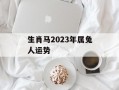 生肖马2024年属兔人运势