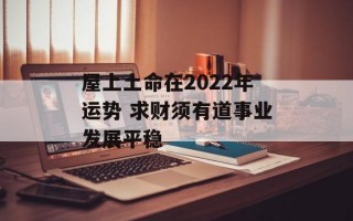 屋上土命在2024年运势 求财须有道事业发展平稳