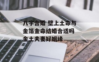 八字合婚 壁上土命与金箔金命结婚合适吗 金土夫妻好姻缘