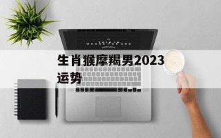 生肖猴摩羯男2024运势