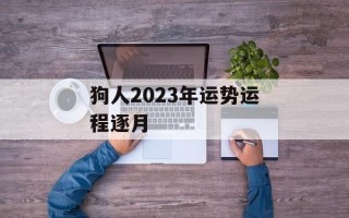 狗人2024年运势运程逐月