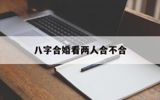 八字合婚看两人合不合